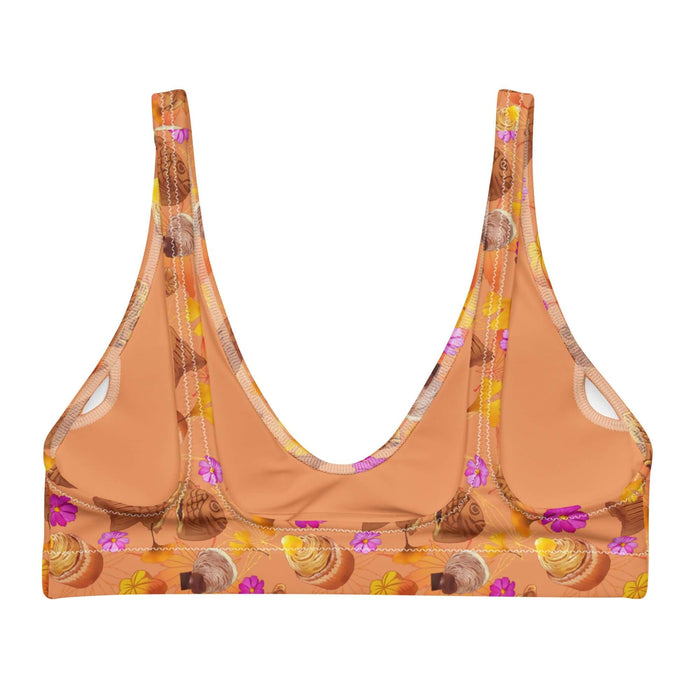 Momiji kawaii padded bikini top with momiji manju maple-leaf cakes and red maple leaves