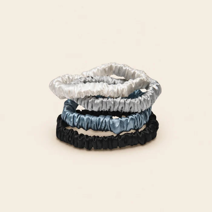 White, light grey, blue, black