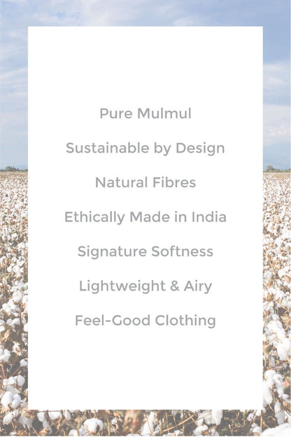 Mulmul Supima Cotton Capella Navy Dupatta