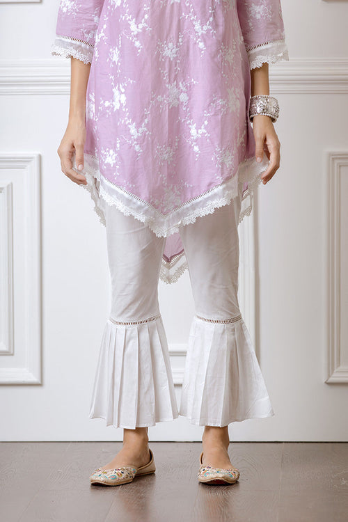 Mulmul Supima Cotton Pleated Bellbottom