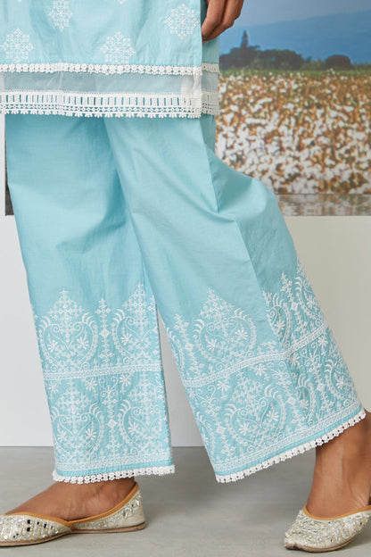 Mulmul Supima Cotton Snow Flake Palazzo
