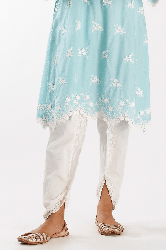 Mulmul Supima Cotton Stella Turquoise Kurta