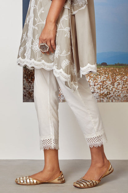 Mulmul Supima Cotton Tiffany Grey Kurta