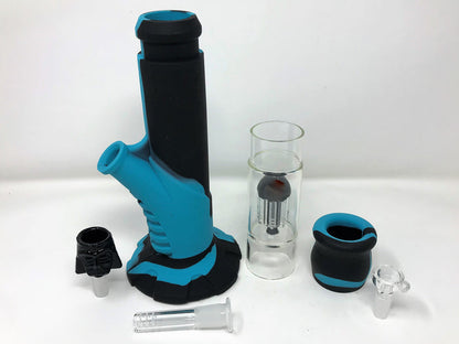 NEW! Silicone Detachable 15" Bong Glass 8 Arm Tree Perc Darth Vader Bowl + Bowl