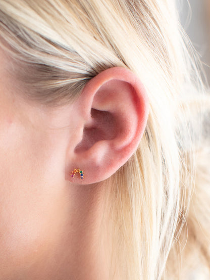 Perfect Tiny Stud Earrings - Rainbow-view 2