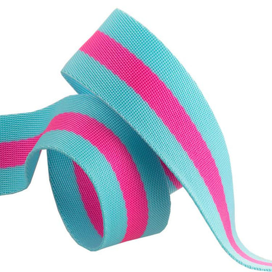 Pink/Aqua Webbing 1.5"