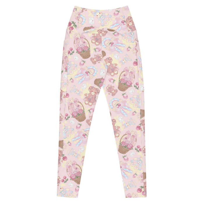 Sweet Teddy kawaii premium leggings in pastel with teddy bears and lace cameos