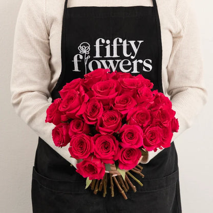 Queenberry Hot Pink Rose Apron - Image