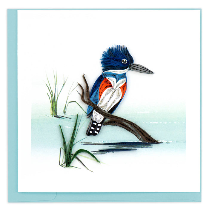 Quilling Card - Perched Kingfisher