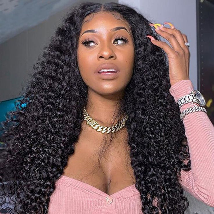 qvr hd lace wigs human hair glueless curly lace front wig