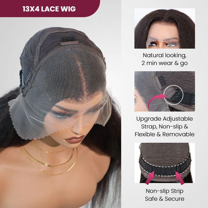 QVR Pre Plucked Red Color Straight 13x4 Lace Front Wig Colored Nature Hairline Human Hair Wigs