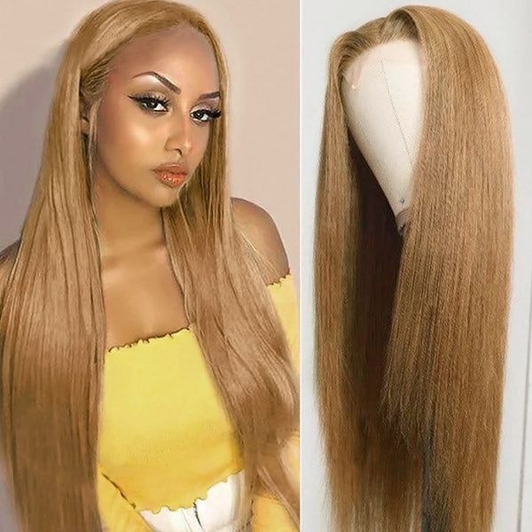 virgin human hair glueless wigs in golden blonde for smooth, shiny locks