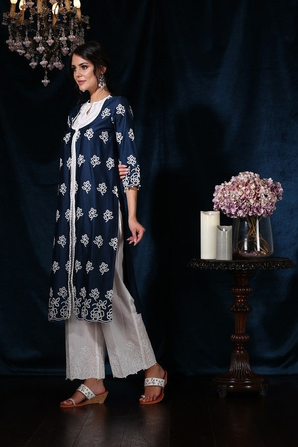 Rosedrop Navy Kurta
