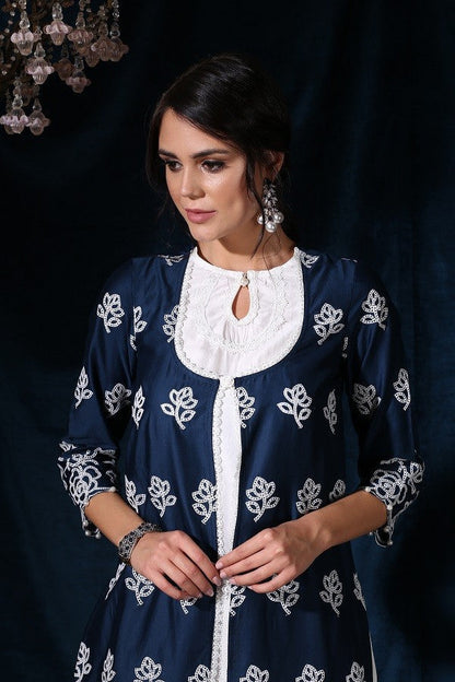 Rosedrop Navy Kurta
