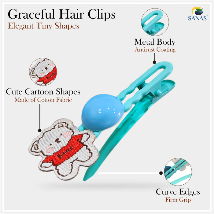 SANAS cute floral hair clips for girls
