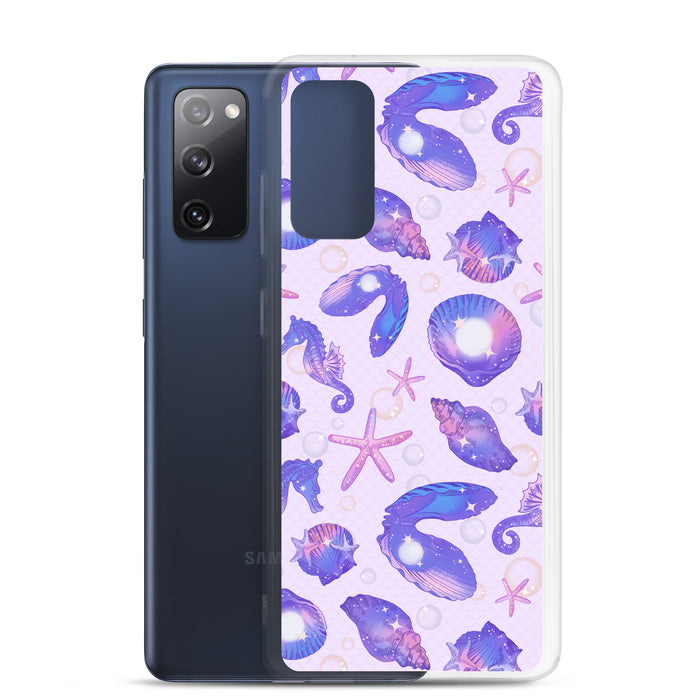 Protect your phone in style with the Sea Princess Samsung® Clear Case featuring sparkles and seashells.