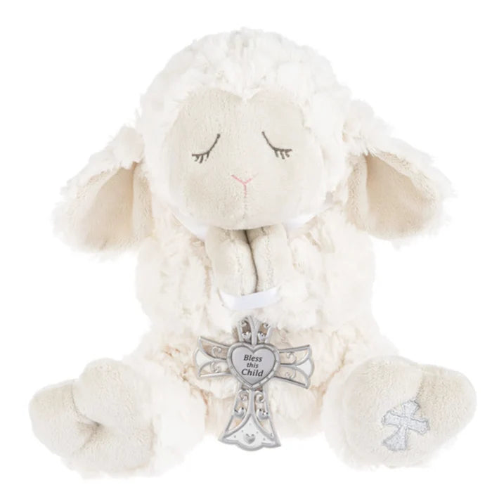Serenity Lamb with Cross Ornament
