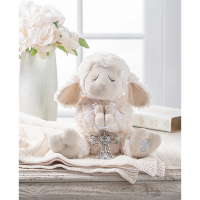 Serenity Lamb with Cross Ornament