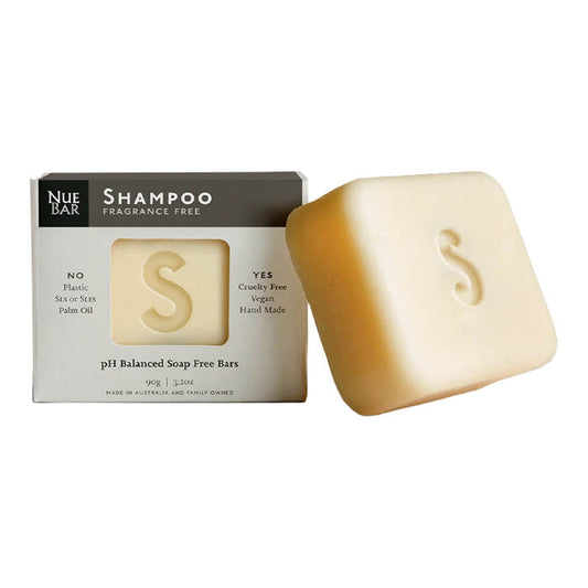 90g NueBar Shampoo Bar - Fragrance Free for sensitive skin, vegan solid shampoo bar.