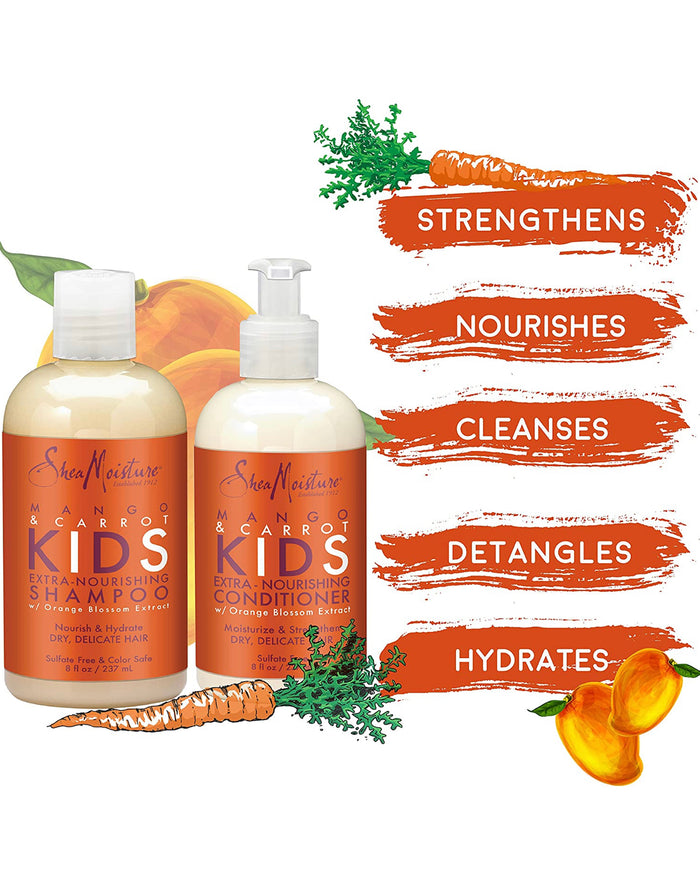 SHEA MOISTURE KIDS MANGO & CARROT EXTRA-NOURISHING SHAMPOO 8oz