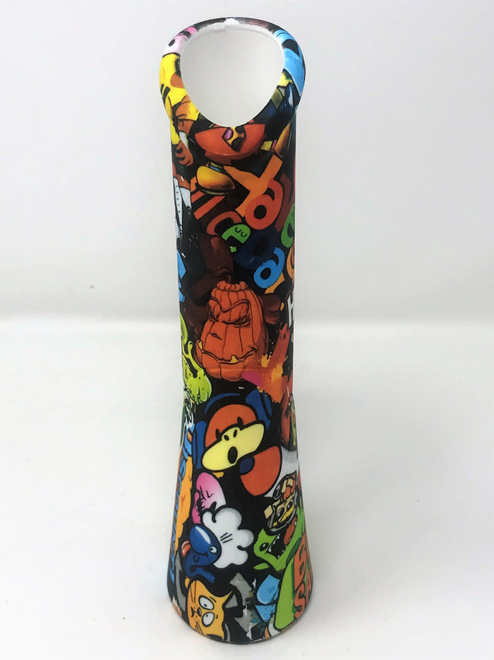 Silicone Detachable Unbreakable 8.5" Bong w/Glass Screen Bowl Cartoon Design