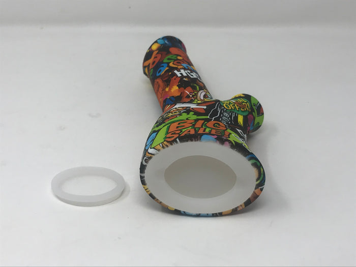 Silicone Detachable Unbreakable 8.5" Bong w/Glass Screen Bowl Cartoon Design
