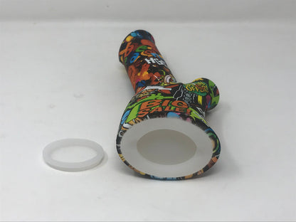 Silicone Detachable Unbreakable 8.5" Bong w/Glass Screen Bowl Cartoon Design