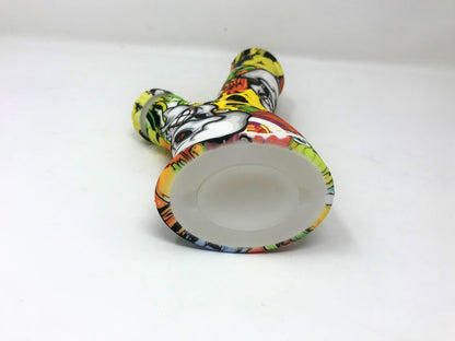 Silicone Detachable Unbreakable 8.5" Bong w/Glass Screen Bowl Fire Grinch Design
