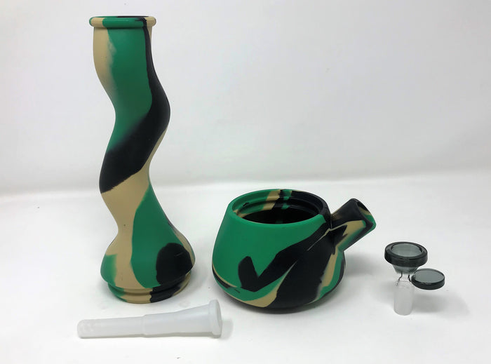 Silicone Detachable Unbreakable Zong 10" Bong 14mm Herb Bowl