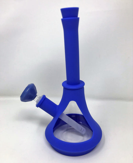 Silicone & Glass Detachable 10" Beaker Hybrid Bong 14mm Diamond Bowl