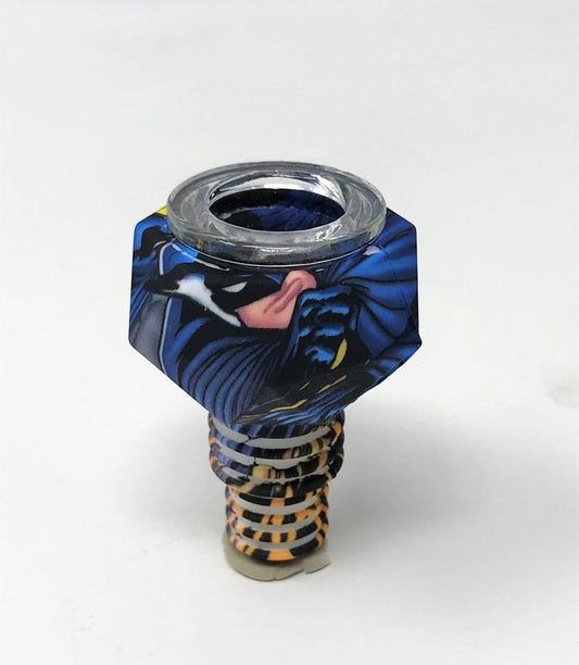 Silicone Herb Bowl 14mm/18mm Dual Use Unbreakable - The Bat-man Graphic