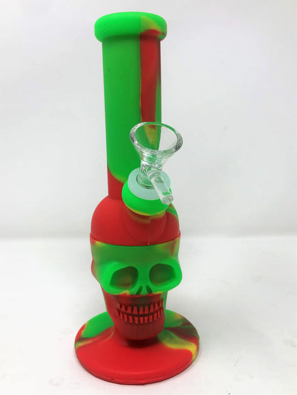 Silicone Skull Detachable Best 8" Water Pipe Bong 14mm Bowl