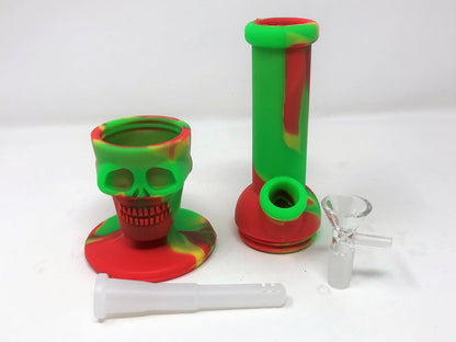 Silicone Skull Detachable Best 8" Water Pipe Bong 14mm Bowl