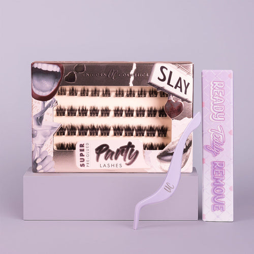 SLAY Super Pre-Glued Party Lashes Full Kit - Unicorn Cosmetics