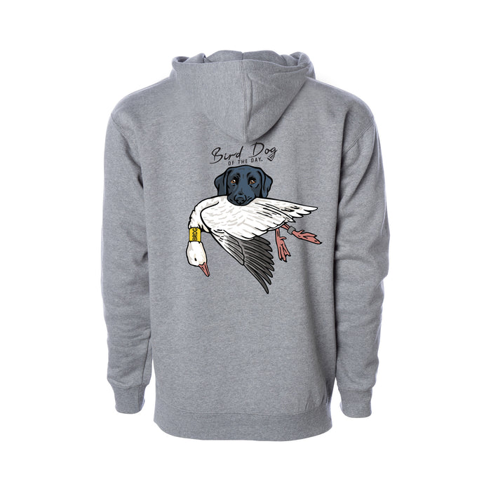 Black Lab with a Snow Goose / Heather Grey / XS