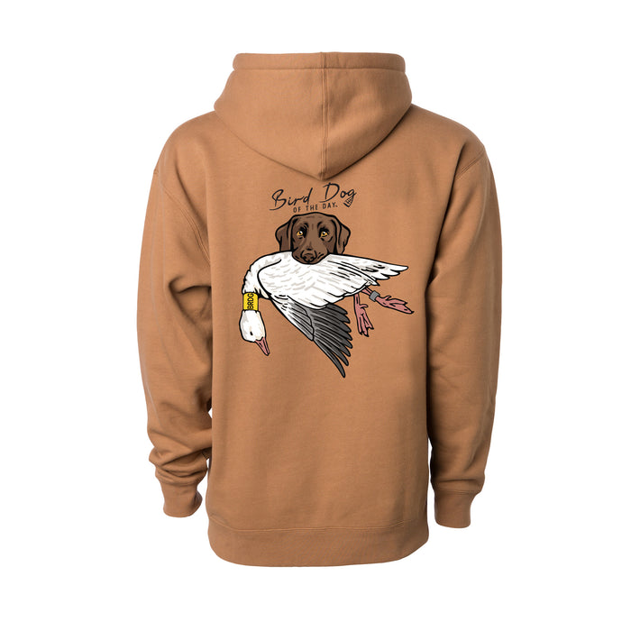 Chocolate Lab with a Snow Goose / Saddle / XS