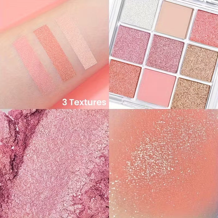 ✨🌈 Sparkling 9-Color Eyeshadow Palette – Matte & Shimmer Magic 🌈✨