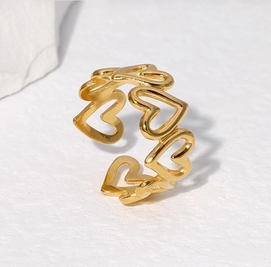 Stainless Steel 18K Gold Adjustable Rings