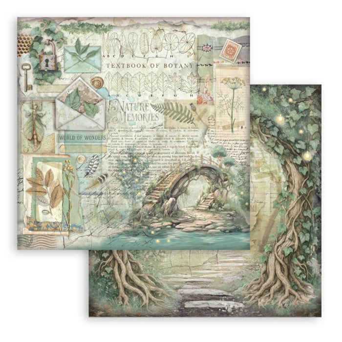 Stamperia - 12X12 Paper Pad - Herbarium Silvae. 10 sheets. Available at Embellish Away located in Bowmanville Ontario Canada.
