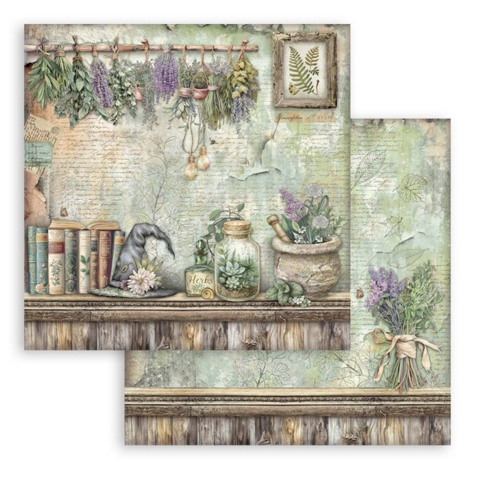 Stamperia - 12X12 Paper Pad - Herbarium Silvae. 10 sheets. Available at Embellish Away located in Bowmanville Ontario Canada.