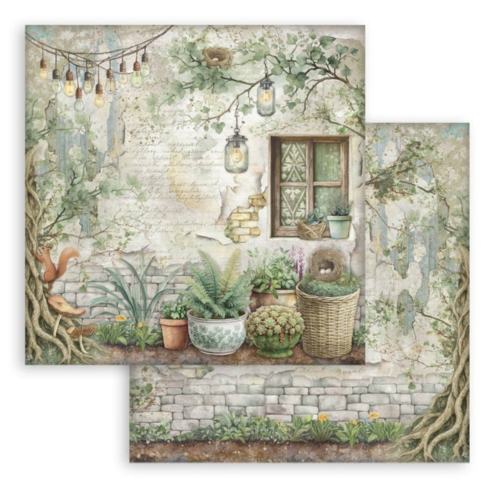 Stamperia - 12X12 Paper Pad - Herbarium Silvae. 10 sheets. Available at Embellish Away located in Bowmanville Ontario Canada.