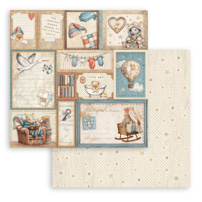 Stamperia - 8X8 Mini Paper Pad - Baby. 6 sheets. Available at Embellish Away located in Bowmanville Ontario Canada.