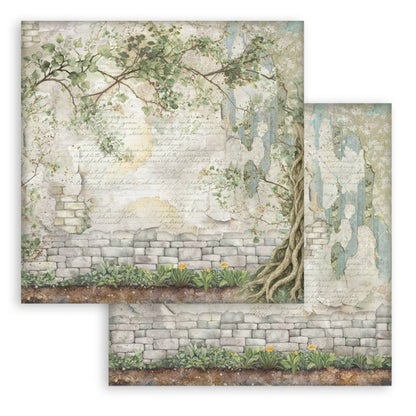 Stamperia - Backgrounds Double-Sided Paper Pad 12"X12" - 10/Pkg - Herbarium Silvae. Available at embellish Away located in Bowmanville Ontario Canada.