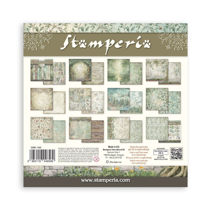 Stamperia - Backgrounds Double-Sided Paper Pad 12"X12" - 10/Pkg - Herbarium Silvae. Available at embellish Away located in Bowmanville Ontario Canada.