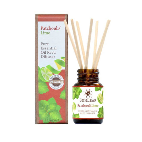 SunLeaf Naturals - 1 oz Reed Diffuser - Patchouli Lime