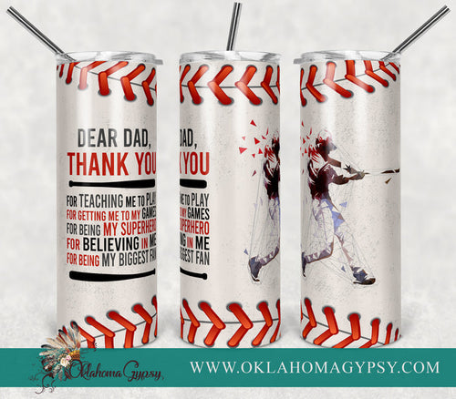Thank You Dad Poem - Baseball Digital File Wraps