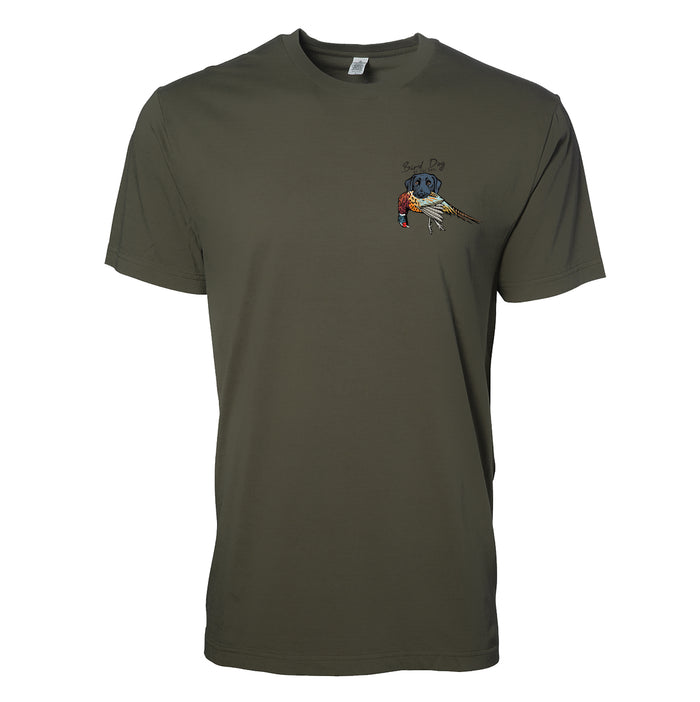 Black Lab with a Pheasant / Olive Drab / XS