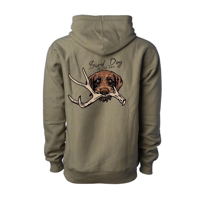 Pudelpointer with a Shed Antler / Olive (Premium Heavyweight) / XS