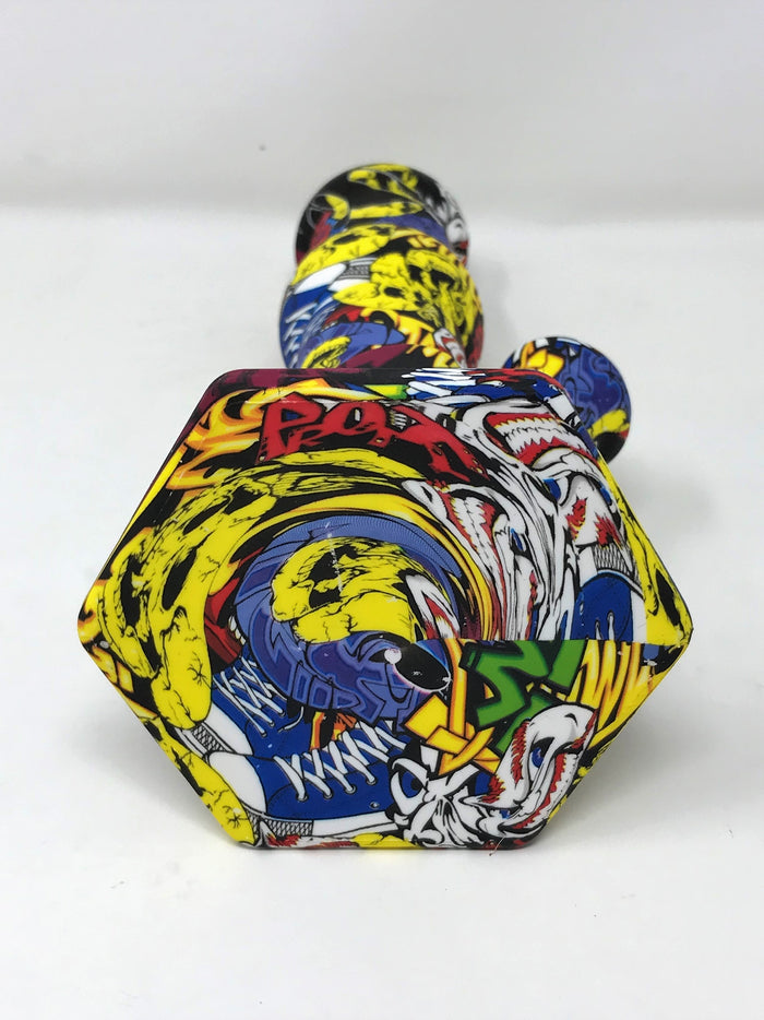 Thick Silicone Detachable Unbreakable Bong Graphics Plastic Grinder Slide Bowl
