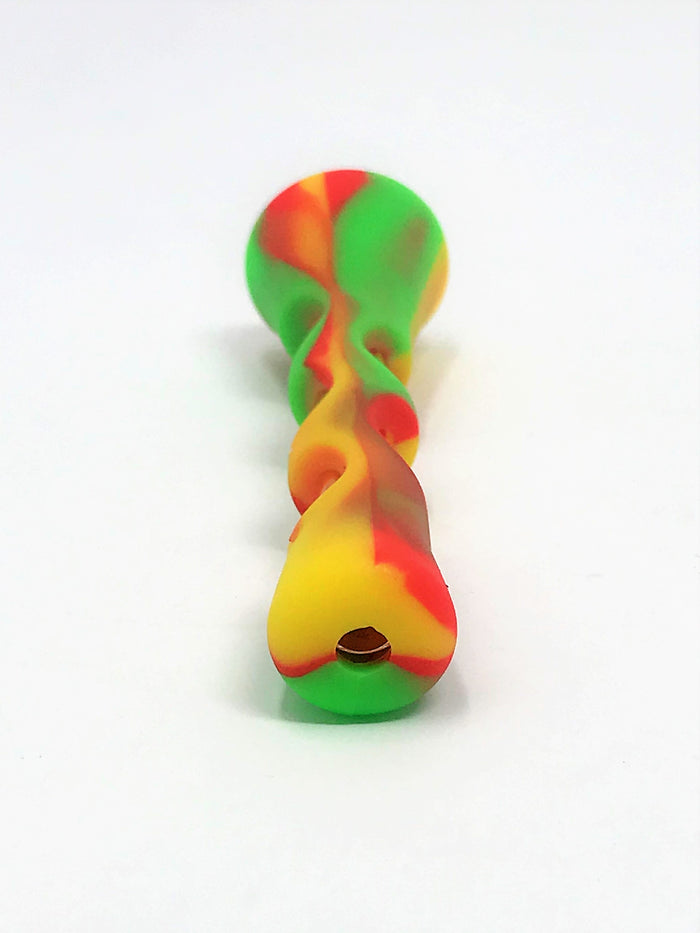 Thick Silicone & Glass Tube Chillum One Hitter 3.25" Hand Pipe